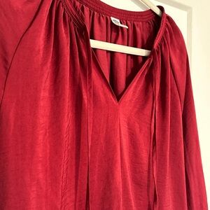 Wine Red Old Navy Peasant Blouse